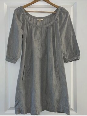 Joie Gray Mini Dress with Subtle Stripe